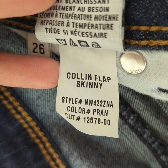 Hudson Collin Classic Low Rise Dark Wash Flap Pocket Denim Skinny Jeans 26 - Picture 10 of 16